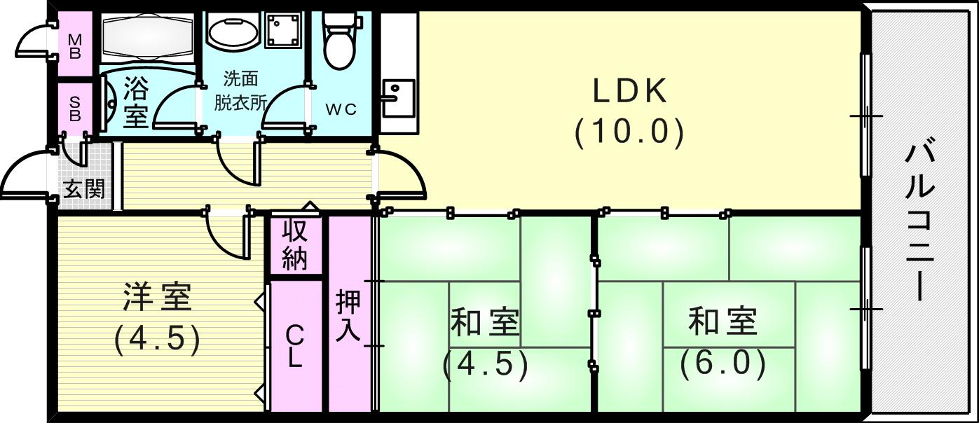 マンション住吉川の間取り