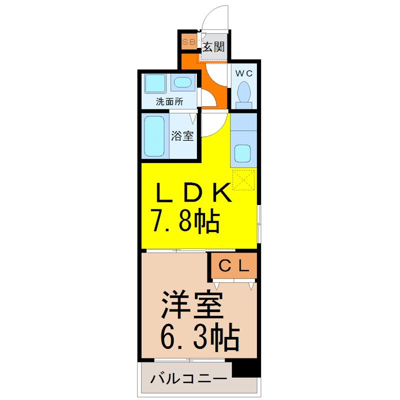 名古屋市中区上前津のマンションの間取り