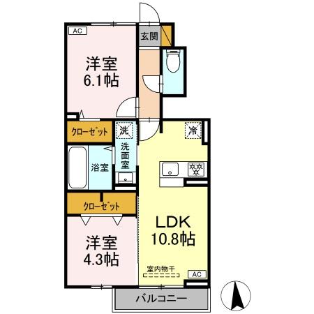 柏市小青田のアパートの間取り