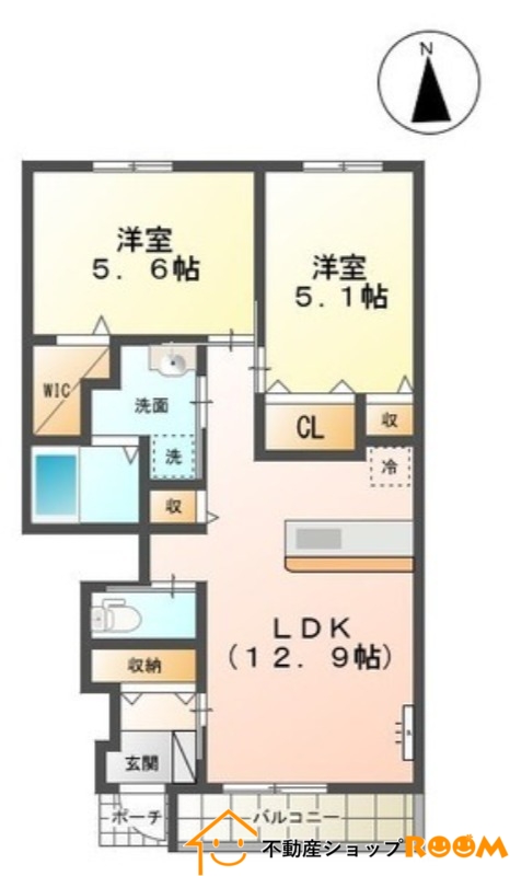 八女市稲富のアパートの間取り