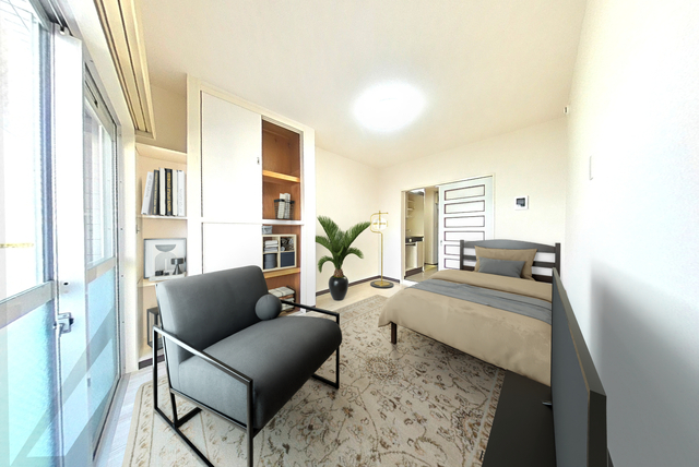 居室・リビング　画像は実際の写真にＣＧ加工（家具や調度品の削除や合成）を加え