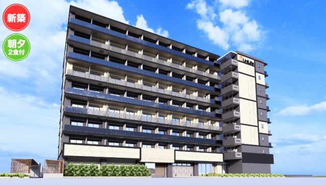 建物外観　完成予想図（仮称：学生会館 Uni E’meal 広大北II）