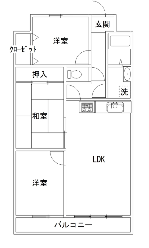 ＪＲ紀勢本線 宮前駅 徒歩14分 7階建 築37年の間取り写真