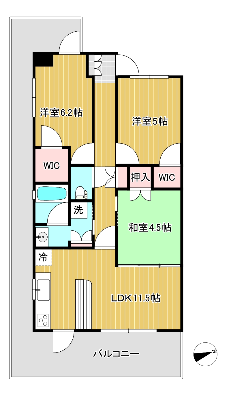 プレシスあすと長町の間取り写真