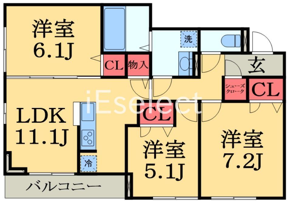 D-ROOM都賀2丁目II-A棟の間取り写真
