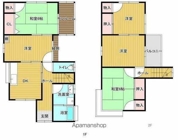 ＪＲ久大本線 久留米大学前駅 徒歩15分 2階建 築46年の間取り写真
