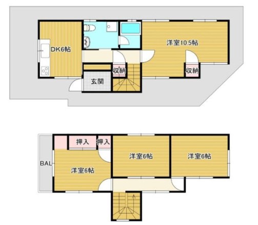 神戸市長田区大谷町3丁目戸建の間取り写真