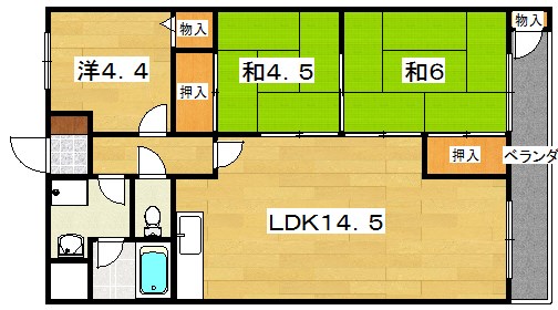 リバティー交北Iの間取り写真
