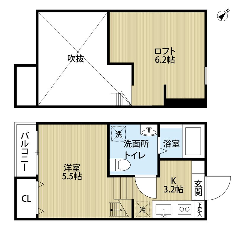 小田急線 町田駅 徒歩17分 2階建 築12年の間取り写真