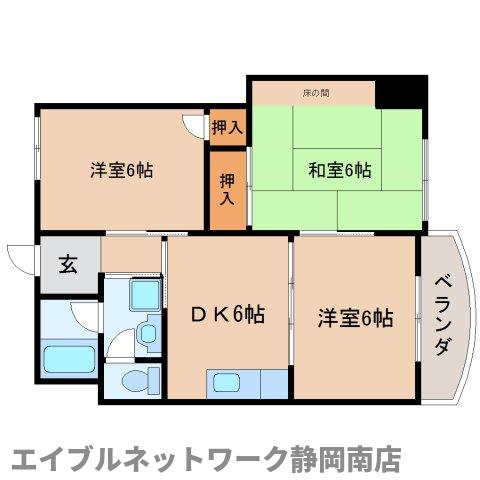 焼津市焼津のマンションの間取り