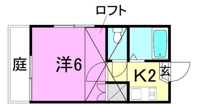 【松山市中村のアパートの間取り】