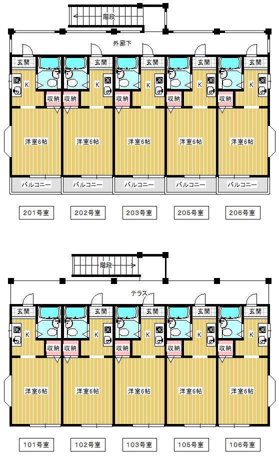 コーポM＆I (1)号棟1号棟の間取り