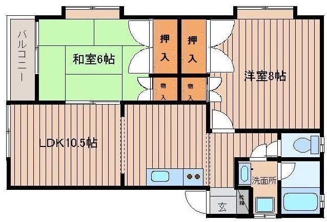 染龍コーポの間取り