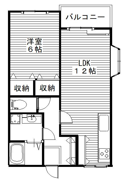 高崎市大沢町のアパートの間取り