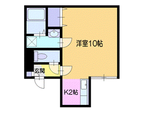 小樽市緑のアパートの間取り