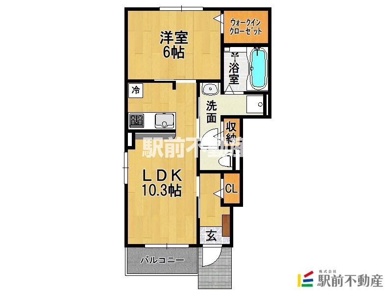 久留米市梅満町のアパートの間取り