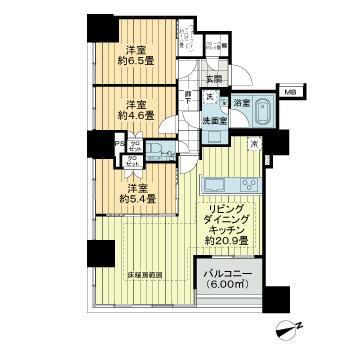 港区海岸のマンションの間取り