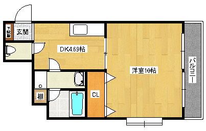 広島市南区宇品御幸のマンションの間取り