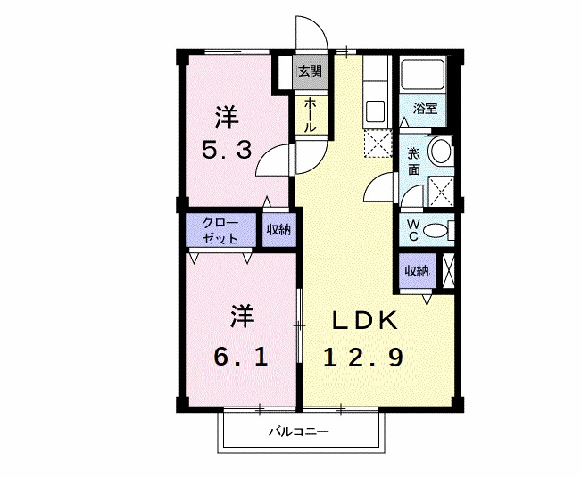 パークヒルズ涼松Ａの間取り