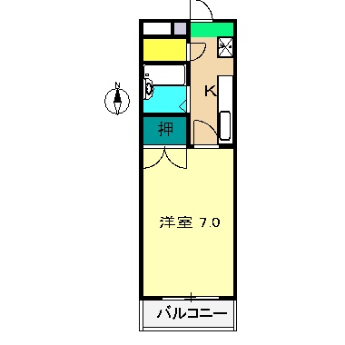 スチューデントハイツ島崎 1号館の間取り