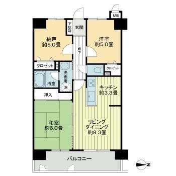 ライオンズマンション二日市第２の間取り