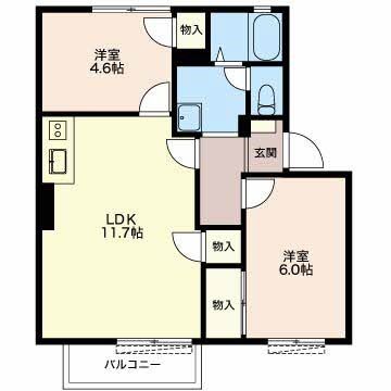 四日市市日永のアパートの間取り