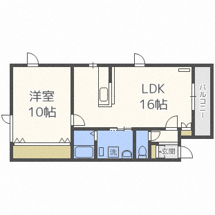 札幌市中央区南十二条西のアパートの間取り
