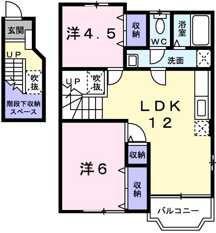 たつの市龍野町片山のアパートの間取り