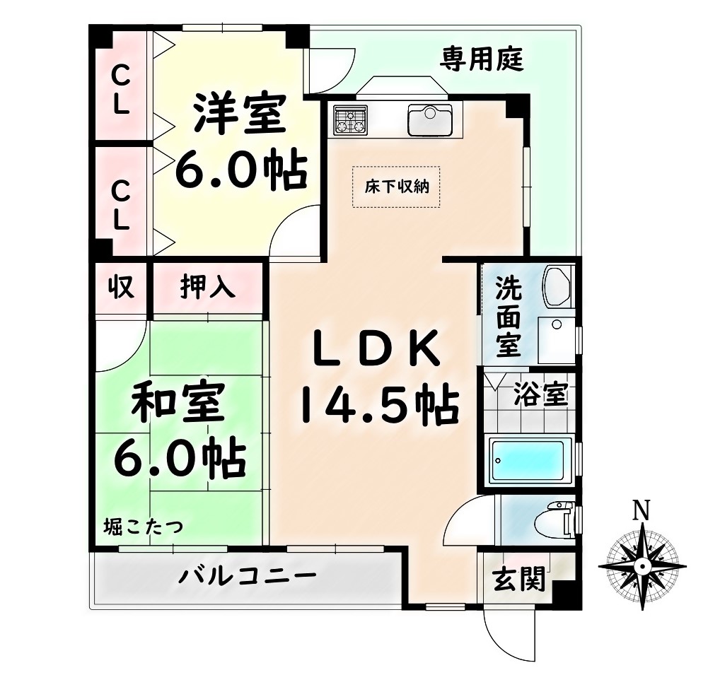 名古屋市南区寺崎町のマンションの間取り