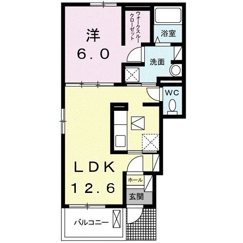 広島市安佐南区安東のアパートの間取り