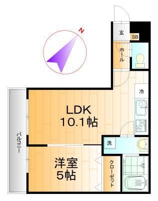 千葉市花見川区朝日ケ丘のアパートの間取り