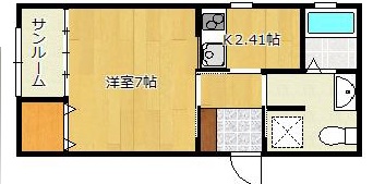 加古川市米田町平津のアパートの間取り