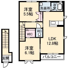 広島市安佐北区亀山のアパートの間取り