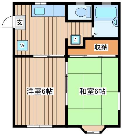 多摩市和田のアパートの間取り