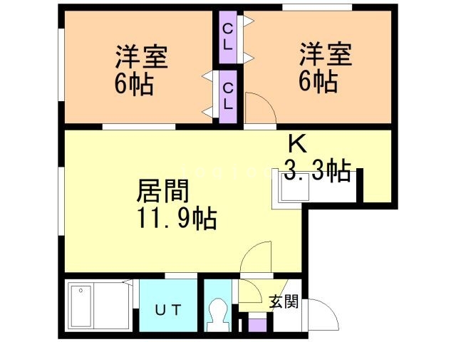 札幌市東区北三十条東のマンションの間取り