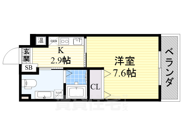 枚方市渚西のマンションの間取り