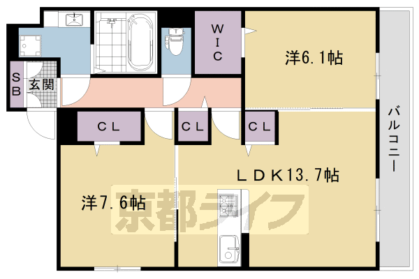 フラット太秦の間取り