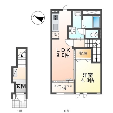 豊川市桜町のアパートの間取り