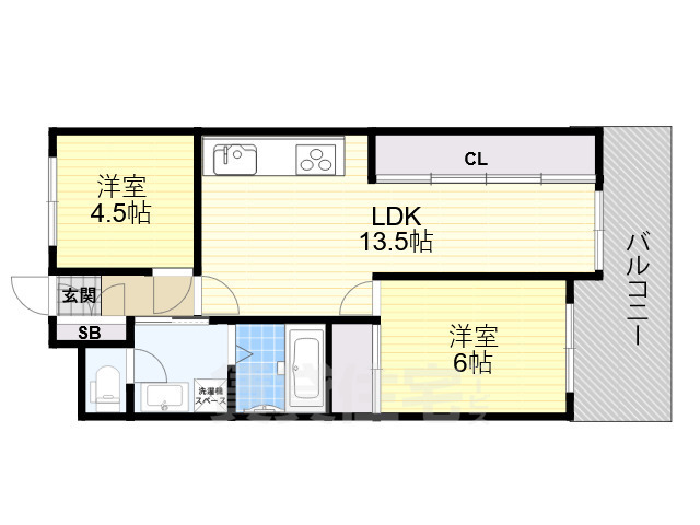 大阪市都島区都島本通のマンションの間取り