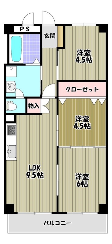狭山ハウス1号棟の間取り