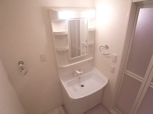 洗面設備　シャンプードレッサ付き洗面所ですよ