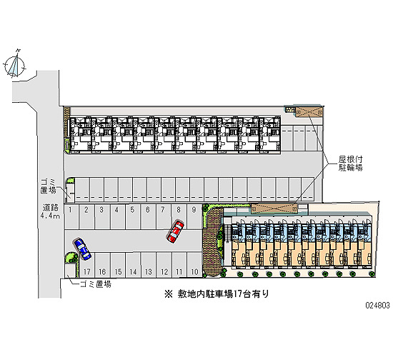 【ポラール弐番館の駐車場】