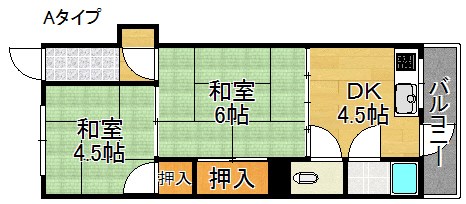 貝塚市名越のマンションの間取り