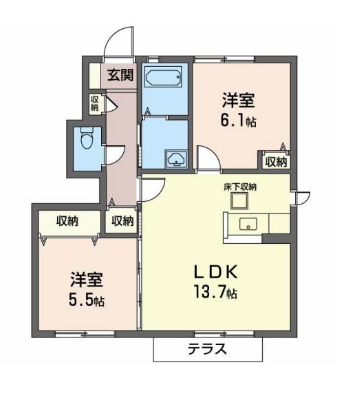 名取市美田園のアパートの間取り