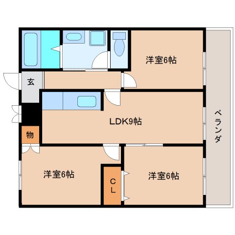 葛城市尺土のマンションの間取り