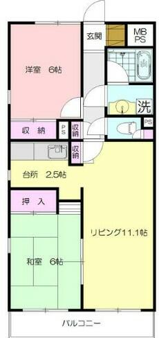 横浜市青葉区市ケ尾町のマンションの間取り