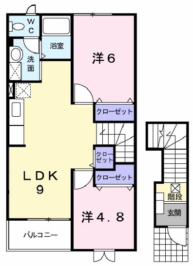 西条市樋之口のアパートの間取り