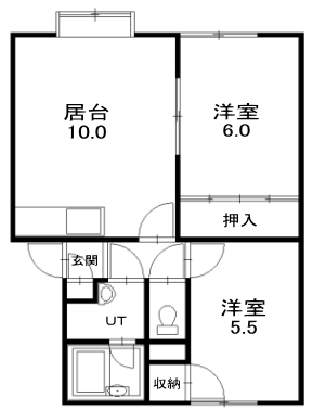 アリコベールAB棟の間取り