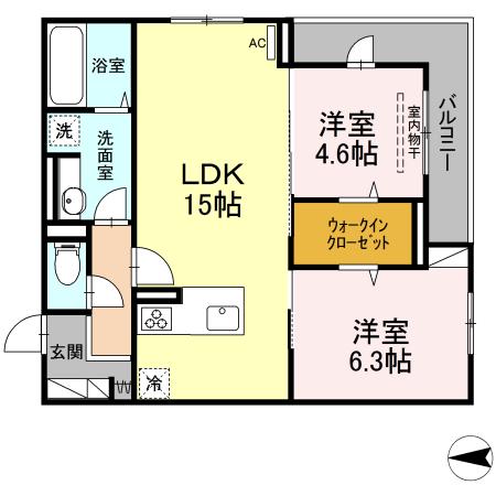 Ｄ-ＲＯＯＭ宇品西の間取り