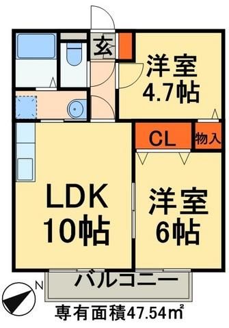 千葉市稲毛区宮野木町のアパートの間取り